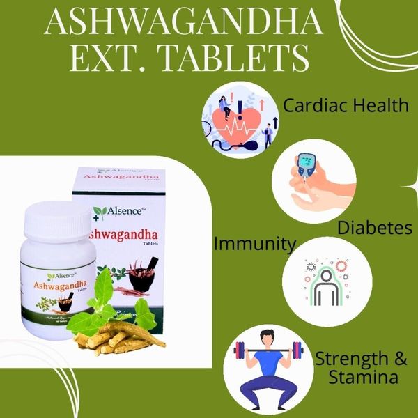 Ashwagandha Ext. Pills For Stress Strength Stamina Bone & Joint Support 100 TAB