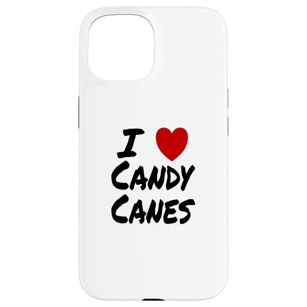 iPhone 15 I Heart (Love) Candy Canes Winter Peppermint Christmas Case