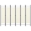 CHARMMA 6-Panel Room Divider Cream White 94.5"x70.9"