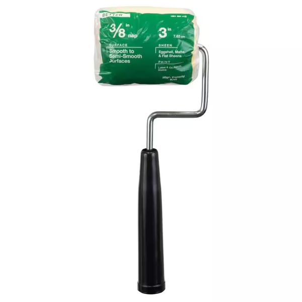 3 In. High-Density Standard Paint Roller with Handle and Roller Cover