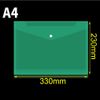 Plastic Wallets Folder - 12 Pack A4 Clear Document Folders Plastic Popper Wallet with Button Closure (Green)