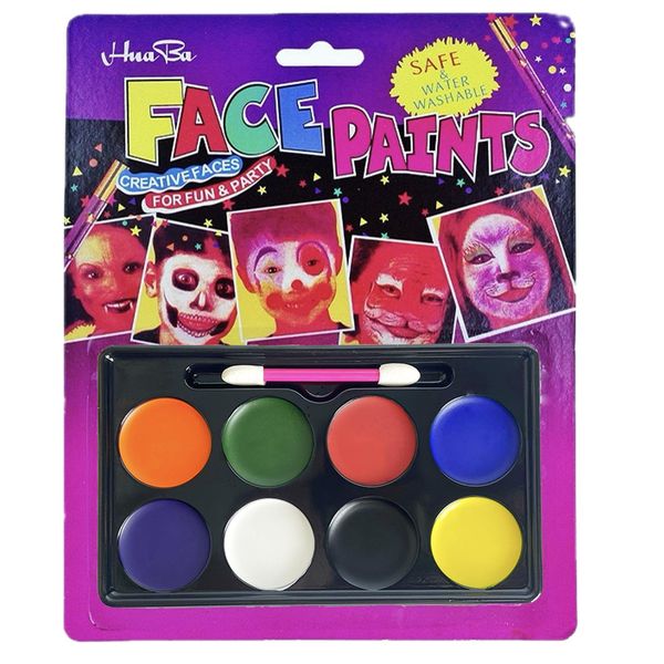 HISUNBEN Kids Face Paint Kit, Non-tossico Face Painting Body Paints per bambini e adulti con 8 colori a base d'acqua, Halloween Face Paint (8 colori-Kids Face Paint Kit)