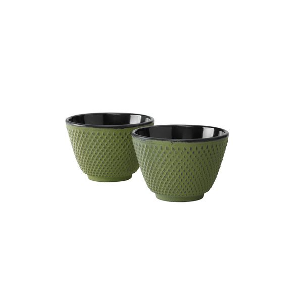 Bredemeijer G004GR Tea Mugs Xilin, green (set of 2), Cast iron, 7.8 x 7.8 x 5.3 cm