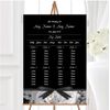 Black White Rose Pearl Personalised Wedding Seating Table Plan