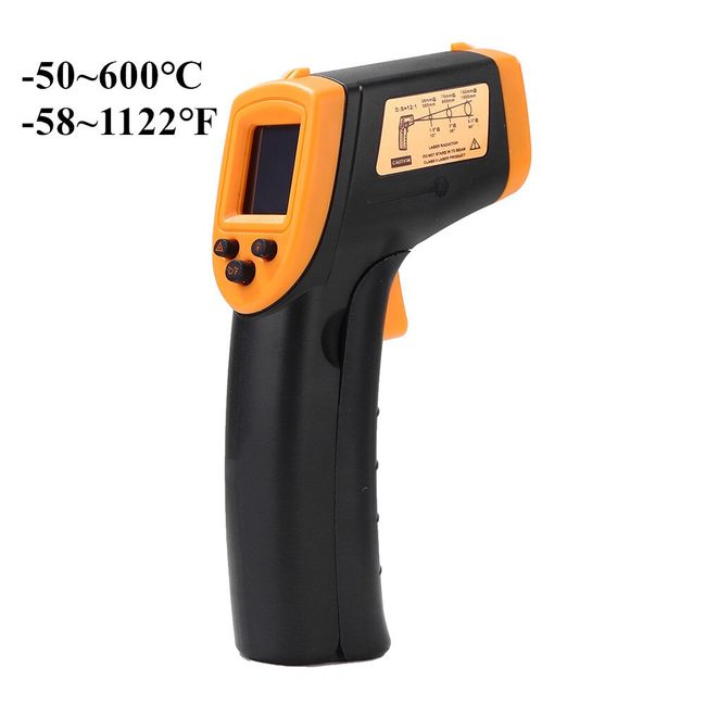 Temperature Measurer Digital Display Class II Laser Infrared Thermometer  -20°C~380℃ Backlit for Household Industry