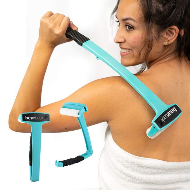 bearback Lotion Applicator for Back & Body. Premium Quality Long Handled Folding Lotion Roller. American Owned Small Business (Teal)