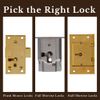 Medium Brass Half Mortise Chest or Box Lock w/Skeleton Key | S-9 (with One Key)
