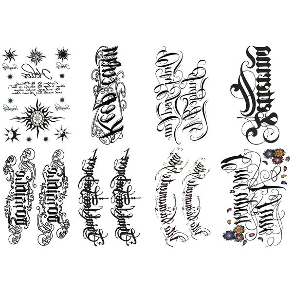 THE FANTASY Set230 Tattoo Sticker English Letters