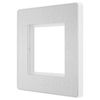 BG PCDBSEMS2W Brushed Steel Evolve 2 Euro Module Front Plate - White Insert