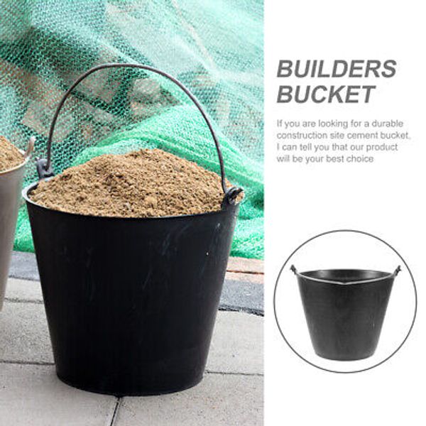 Black 32cm Strong Cement Mixing Bucket for Mixing Paint and Gardening