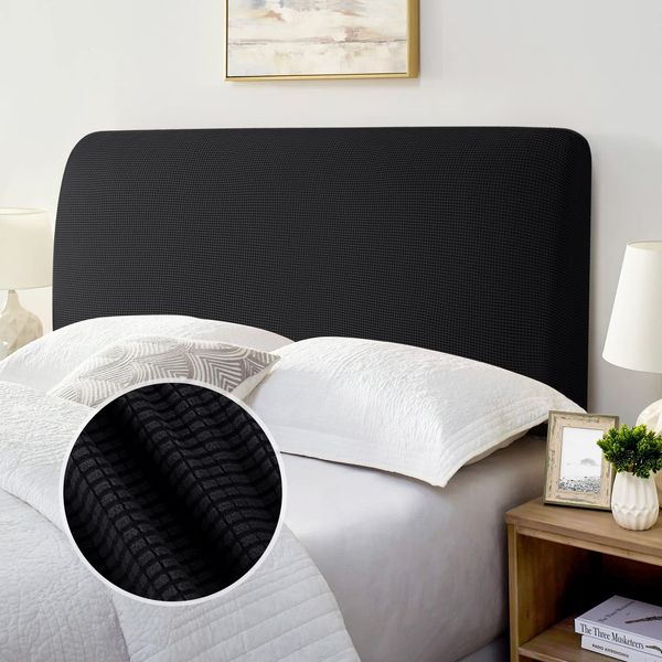 TAOCOCO Bed Headboard Cover, King Size Head Board Cover，Dustproof All-inclusive Elastic Headboard Protection cover, Spandex Jacquard Headboard Cover(Black，150-170cm)