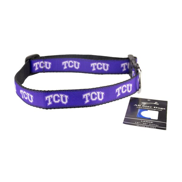 TCU Horned Frogs Ribbon Dog Collar - Medium