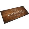 Personalised Bar Runner, wood effect Welcome bar pub mat runner counter mat