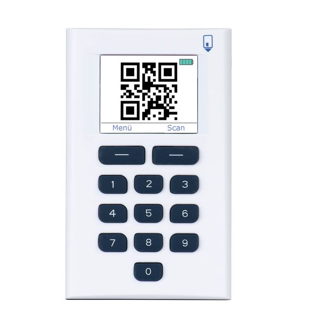 HeiTrade Digipass 882 QR Chip-TAN-Generator, Foto, für Online-Banking | Nur für Sparkasse, BW-Bank, und DKB (DKB nur mit der kostenpflichtigen Girocard), Weiß/Blau