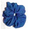 Turquoise and Lavender Glitter Scrunchie-Large - Made in the USA