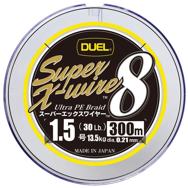 DUEL H3619N-5CR PE Line Fishing Line Super X-Wire 8 [Line Fishing Line Fishing Tackle High Strength High Sensitivity] No. 1.5 118.1 ft (300 m) 5 Color/Yellow Marking