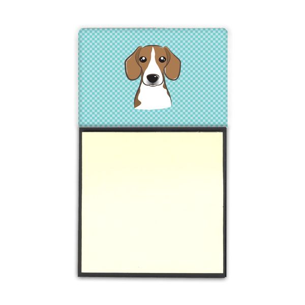 Caroline's Treasures Checkerboard Blue Beagle Refillable Sticky Note Holder or Postit Note Dispenser, 3.25 by 5.5", Multicolor