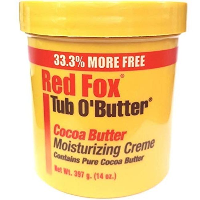 Red Fox Tub O'Butter Cocoa Butter, Moisturizing Creme, 14 oz (Pack of 3)