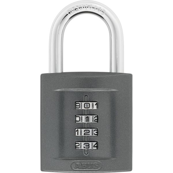 ABUS Combination Lock 158/50 with digit code - Padlock with Zinc Die-Cast Body - Individually Adjustable Numeric Code - Security Level 5 - Dark Grey