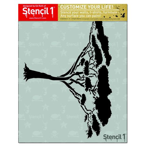 Stencil1 Acacia Tree Stencil Durable Quality Reusable Stencils for Painting - Create Stencil Crafts and Decor - Decor on Walls Fabric & Furniture Recyclable Art Craft - 8.5" x 11"
