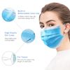 Wecolor 100 Pcs Disposable 3 Ply Earloop Face Masks, Suitable for Home, School, Office and Outdoors (Blue)
