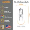 12 Pack Sunlite Halogen 35 Watt Single Ended T3.5 Base Clear Light Bulb