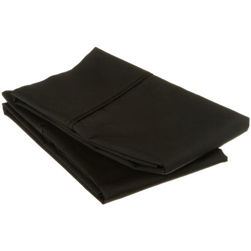Superior Egyptian Cotton 530 Thread Count Pillowcases, Set of 2 Pillow Cases, Modern, Solid Classic Pillow Case Cover, Ultra-Soft Comfort Basics, Bedding Essentials, Bed Accents, Standard Size, Black