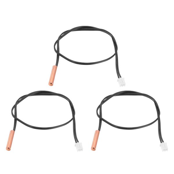 sourcing map 3 Pcs 15K NTC Thermal Sensor Probe,Copper Sensitive Temperature Sensor Probe 14 Inch Digital Thermometer Extension Cable Temp Sensor for Electrical Appliances