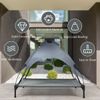 42" Portable Elevated Dog Cot Outdoor Cooling Pet Bed w/ Removable Canopy Shade