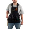 Husky Canvas Bib Tool Work Apron 23 in Quick Release Belt 16-Pocket Black