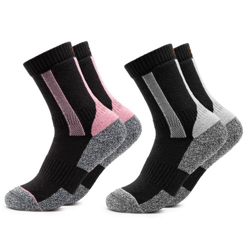 Occulto Gerlinde Women's Hiking Socks Pack of 2, Black-Pink