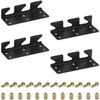 4 PCS Heavy-Duty Bed Rail Support Brackets,Three-Hook Bed Frame Fasteners (Black)