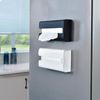 Wowfill Magnetic Tissue Case, Paper Holder, Rectangular, Can Be Cut with One Hand, Kitchen, Bath, Washstand, Storage (Thin - White)
