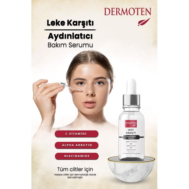 Dermoten Leke Karşıtı, Aydınlatıcı C Vitaminli Cilt Bakım Serumu 30 ml