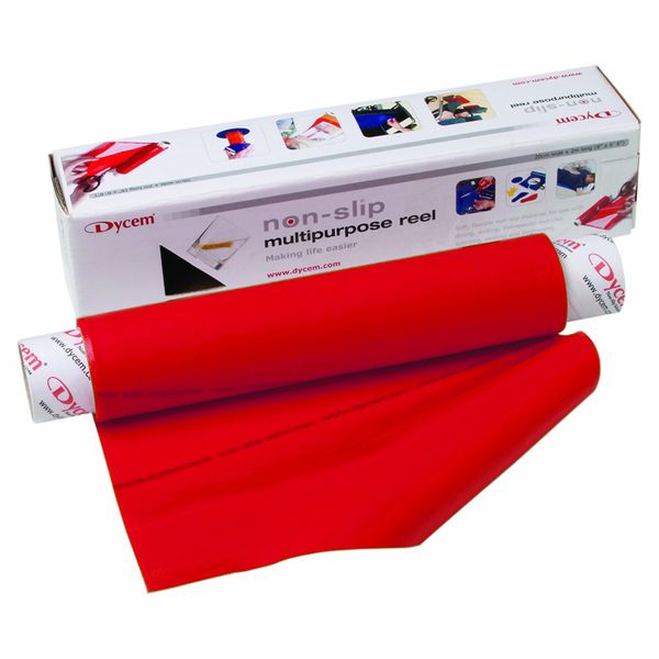 Dycem Bulk Roll Matting, 8" x 2 yd. Roll, Red, Non-Slip Material Helps Improve Stabilization & Gripping, Holds Plates & Bowls in Place, Grip Jars When Opening, Cabinet Liner, Exercise Mat, & More