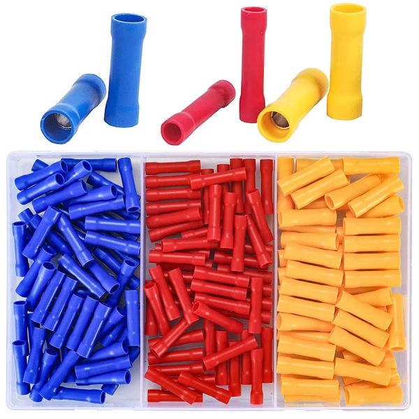 GTIWUNG 200pcs Insulated Crimp Terminal Set Crimp Connector Connector Terminal Insulated Crimp Terminal Set Splice Kit Wire Connection Connector Crimp Sleeve