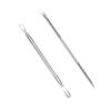 DFsucces Blackhead Remover Comedone Extractor,2 PCS Pimple Popper Tool, Pimple Comedone Removal 2-In-1 Extractor Tool,Stainless Steel Pimple Extractor Blackhead Removal Tool (Silver)