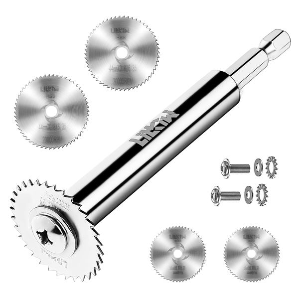 LitKiwi PVC Pipe Inside Cutter(4Pcs Saw Blades) with 1/4" Hex Shank,Plumbing Inside Cutter Internal Plastic ABS Pipe Cutter,1-1/4" & 1-3/4" Or Larger Diameter