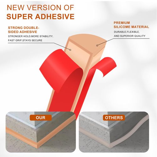 Flexible Quarter Round Molding,Peel and Stick Rubber Quarter Round Trim Molding Self Adhesive Edge Trim for Floor, Waterproof Bendable Molding Trim for Wall Edge Corner Countertop, Beige, 39Inch