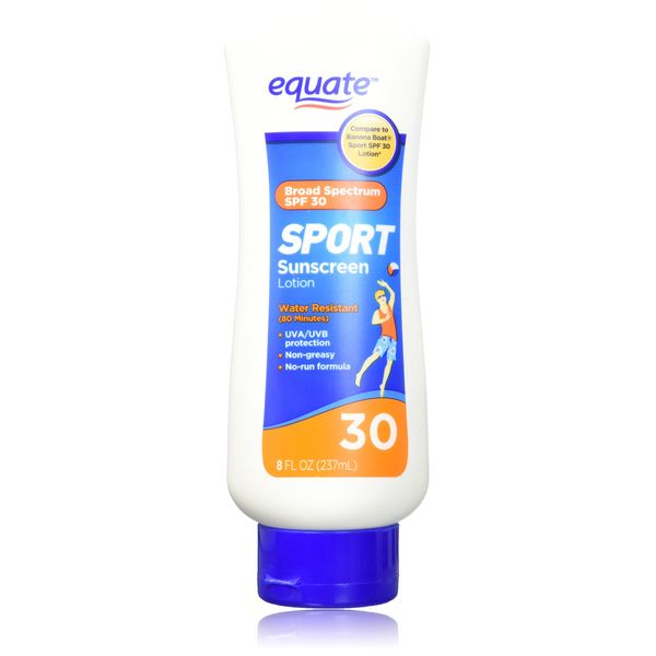 Equate Sport Sunscreen Lotion SPF 30 8oz Compare to Banana Boat Sport