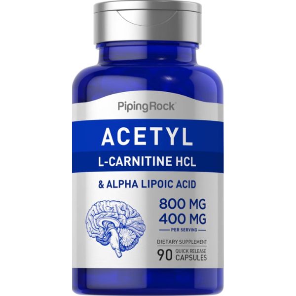 Acetyl L-Carnitine 400 mg & Alpha Lipoic Acid 200 mg, 90 Quick Release Capsules