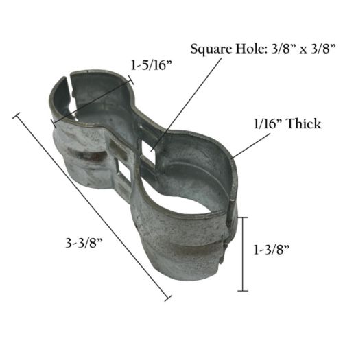 1-3/8" x 1-3/8" Saddle Clamp Kennel Clamp Chain Link Fence Hold 2 Panels HDG
