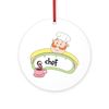 CafePress Chef 4" Round MDF Wood Ornament
