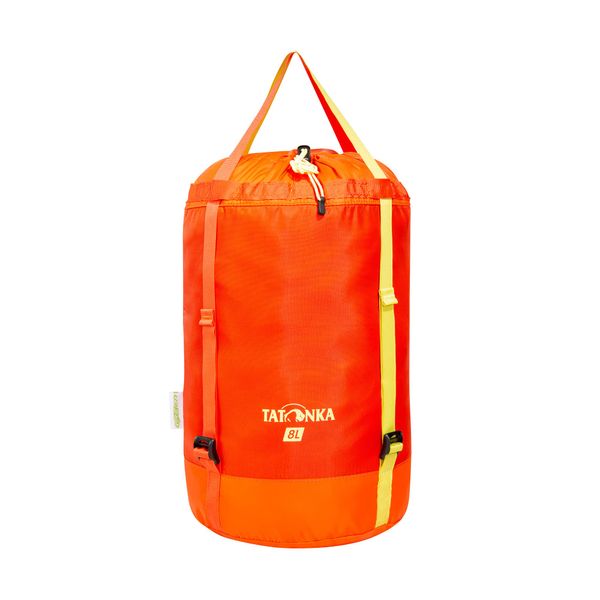 Tatonka Packbeutel Compression Sack 8l - Leichter, komprimierbarer Packsack mit Schnallenverschlüssen und Schnürzug - Aus recyceltem Polyester - 8 Liter Volumen (red orange)