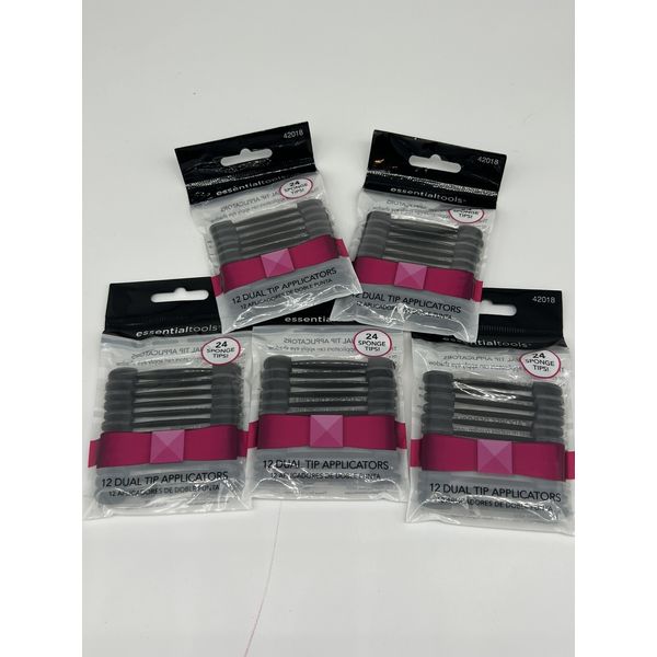 Essential Tools 12 Dual Tip Shadow Applicators 5pks = 60 Dual Tips New