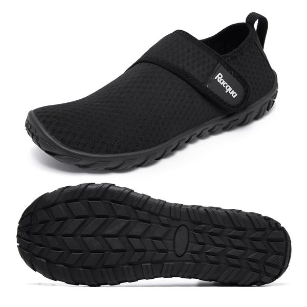 Racqua Marine Shoes, Men's, Women's, Amphibious Shoes, Water Shoes, Aqua Shoes, Barefoot Shoes, HD134-Black