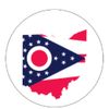 12 Pack Ohio Flag Map Circle Bumper Stickers