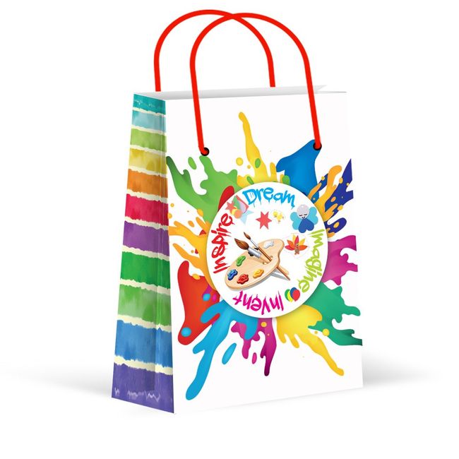 Premium Paint Art Party Bags, Paint & Art Party Favor Bags, New, Treat Bags, Gift Bags,Goody Bags, Paint Party Supplies, Decorations, 12 Pack