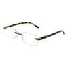 GL2212 Helsinki Tortoiseshell Rimless Rectangular Shaped Reading Glasses +1.0, 1.5, 2.0. +2.5, 3.0 (+2.5)
