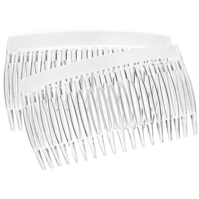 France Luxe 18 Tooth French Side Comb Pair - Clear
